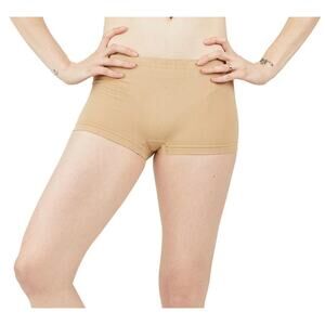 Capezio 3756W Adult Seamless Boy Cut Short Nude mid rise sz M medium NEW NWT